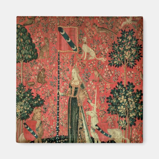 Die Dame und das Einhorn: "Touch" Magnet (Vorne)