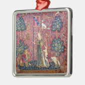 Die Dame und das Einhorn, Touch Ornament Aus Metall (Links)