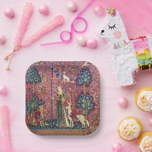 Die Dame und das Einhorn, Touch Pappteller (Party)