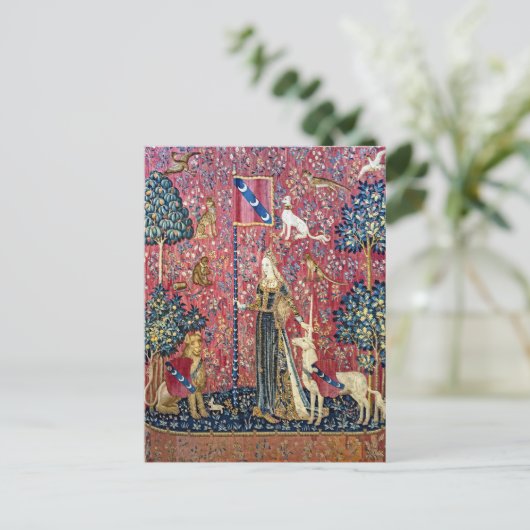 Die Dame und das Einhorn, Touch Postkarte (Stehend Vorderseite)