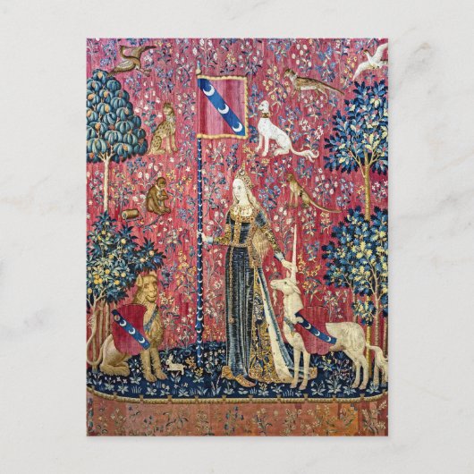 Die Dame und das Einhorn, Touch Postkarte (Vorderseite)