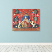 Die Dame und das Einhorn: "Zu meinem einzigen Wuns Leinwanddruck (Insitu (Holzboden))