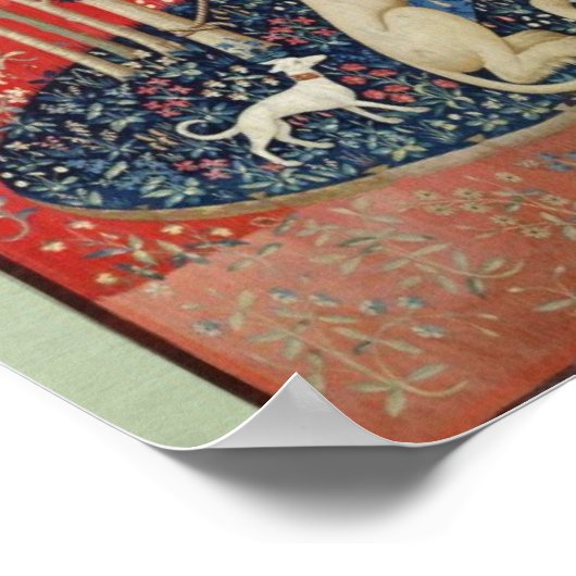 Die Dame und das Einhorn: "Zu meinem einzigen Wuns Poster (Ecke)