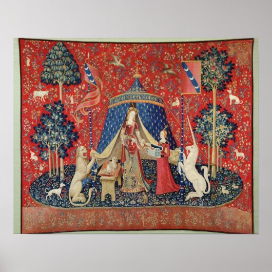 Die Dame und das Einhorn: "Zu meinem einzigen Wuns Poster (Vorne)