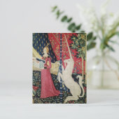 Die Dame und das Einhorn: "Zu meinem einzigen Wuns Postkarte (Stehend Vorderseite)