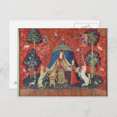 Die Dame und das Einhorn: "Zu meinem einzigen Wuns Postkarte (Vorne/Hinten)