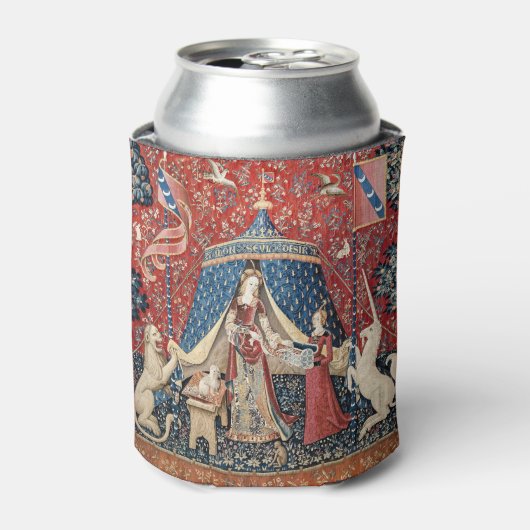 Die Dame und das Einhorn, zu meinem einzigen Wunsc Dosenkühler (Kanne Vorderseite)