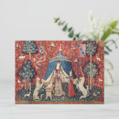 Die Dame und das Einhorn, zu meinem einzigen Wunsc Einladung (Stehend Vorderseite)