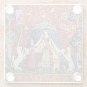 Die Dame und das Einhorn, zu meinem einzigen Wunsc Glasuntersetzer (Rückseite)