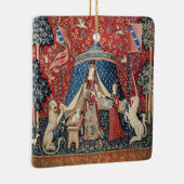 Die Dame und das Einhorn, zu meinem einzigen Wunsc Keramikornament (Rechts)