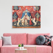 Die Dame und das Einhorn, zu meinem einzigen Wunsc Leinwanddruck (Insitu (Wohnzimmer))