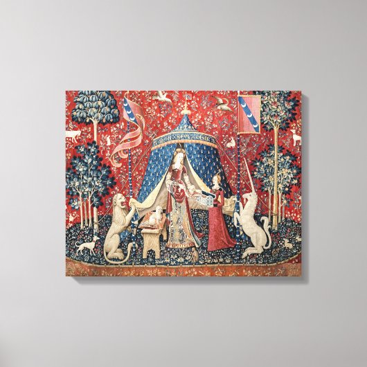 Die Dame und das Einhorn, zu meinem einzigen Wunsc Leinwanddruck (Vorderseite)