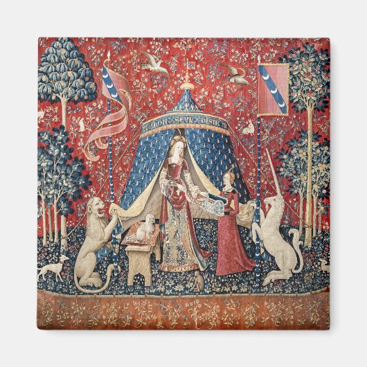 Die Dame und das Einhorn, zu meinem einzigen Wunsc Magnet (Vorne)