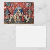 Die Dame und das Einhorn, zu meinem einzigen Wunsc Mitteilungskarte (Vorne/Hinten)