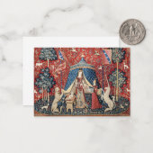 Die Dame und das Einhorn, zu meinem einzigen Wunsc Mitteilungskarte (Vorderseite/Rückseite Beispiel)