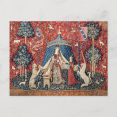 Die Dame und das Einhorn, zu meinem einzigen Wunsc Postkarte (Vorderseite)
