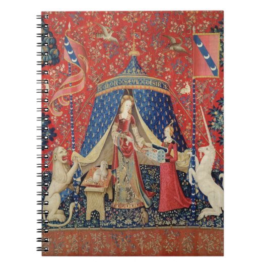 Die Dame und das Einhorn: 'Zu meinem nur desire Notizblock (Vorderseite)