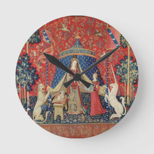 Die Dame und das Einhorn: 'Zu meinem nur desire Runde Wanduhr