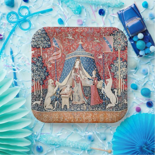 Die Dame und das Unicorn 1500 Paris Tapestry Pappteller (Party)