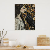 Die Dame und der Rabe Poster (Küche)
