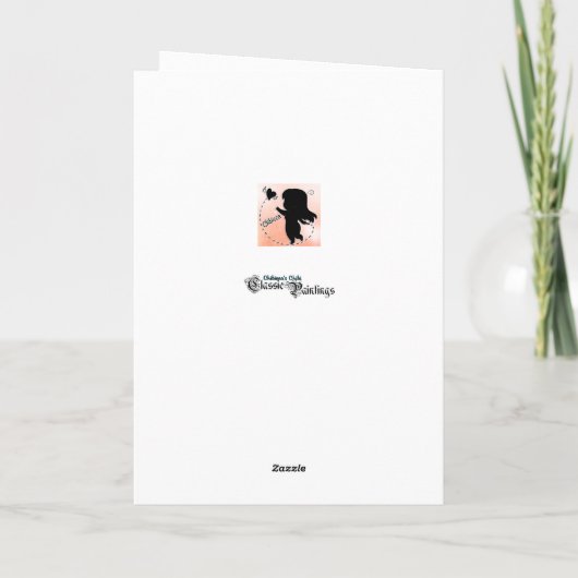 Die Dame und der Ritter - Romantische Malerei! Dankeskarte (Rückseite)