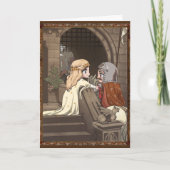 Die Dame und der Ritter - Romantische Malerei! Dankeskarte (Vorderseite)