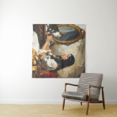 Die Dame und ihre Katze - ein zeitloser Viktoriani Wandteppich (Beispiel (Horizontal))