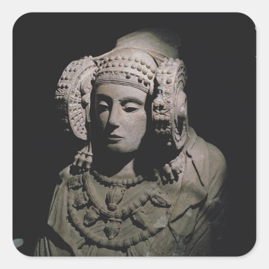 Die Dame von Elche Quadratischer Aufkleber (Vorderseite)