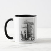 Die Dame von mittlerem Alter im Doppelt-Gebetteten Tasse (Links)