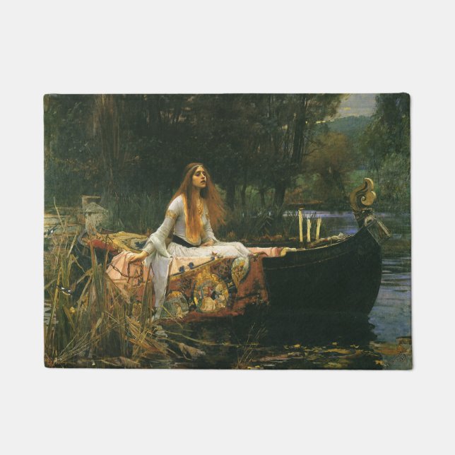 Die Dame von Shalott auf Boot durch JW Waterhouse Fußmatte (Vorderseite)