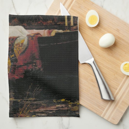 Die Dame von Shalott Geschirrtuch (Viertel Falte)