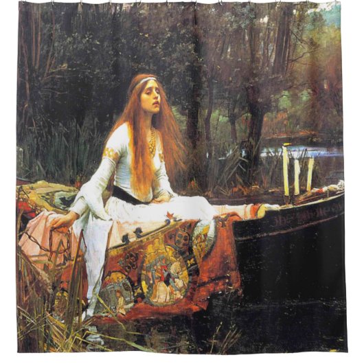 Die Dame von Shalott (Hoher Rang) von John Waterho Duschvorhang (Vorderseite)