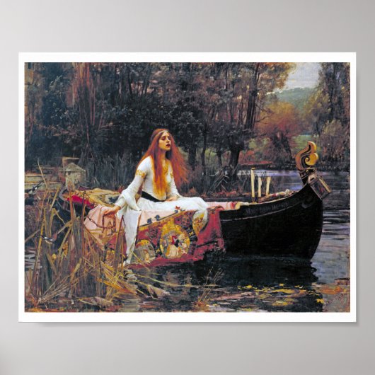 Die Dame von Shalott, John William Waterhouse Poster (Vorne)