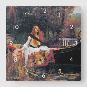 Die Dame von Shalott, John William Waterhouse Quadratische Wanduhr