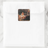 Die Dame von Shalott John William Waterhouse Quadratischer Aufkleber (Tasche)