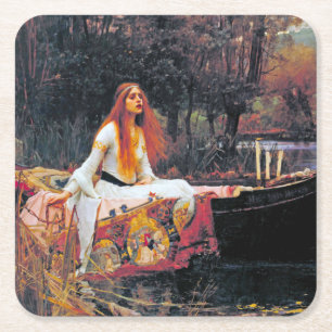 Die Dame von Shalott, John William Waterhouse Rechteckiger Pappuntersetzer