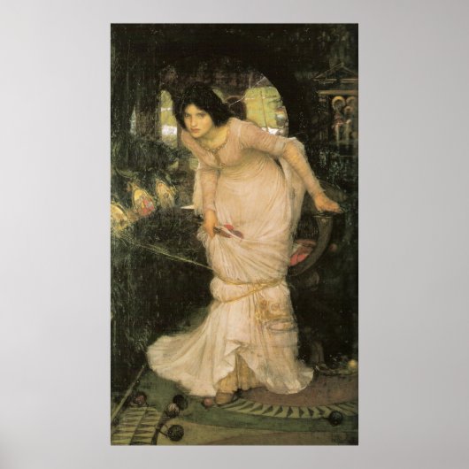 Die Dame von Shalott mit Blick auf Lancelot Poster (Vorne)