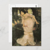 Die Dame von Shalott mit Blick auf Lancelot Postkarte (Vorne/Hinten)