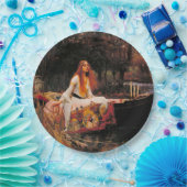Die Dame von Shalott (mittelalterliche Schönheit) Pappteller (Party)