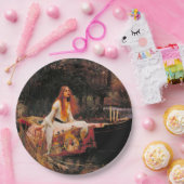 Die Dame von Shalott (mittelalterliche Schönheit) Pappteller (Party)