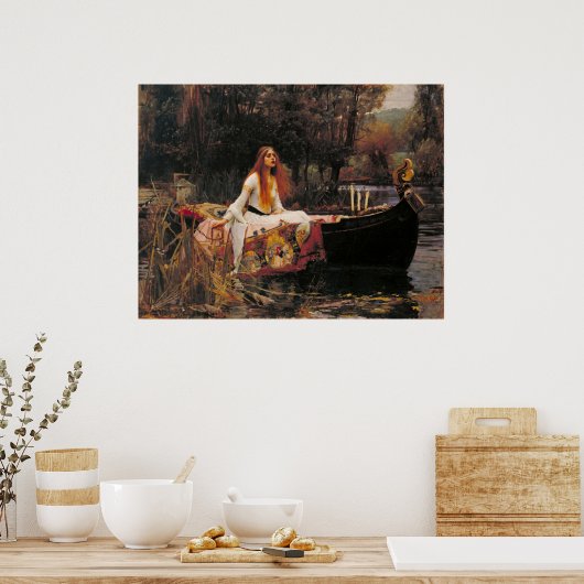 Die Dame von Shalott (mittelalterliche Schönheit) Poster (Küche)