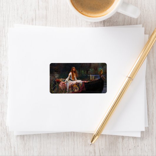 Die Dame von Shalott von John William Waterhouse Adressaufkleber (Insitu)