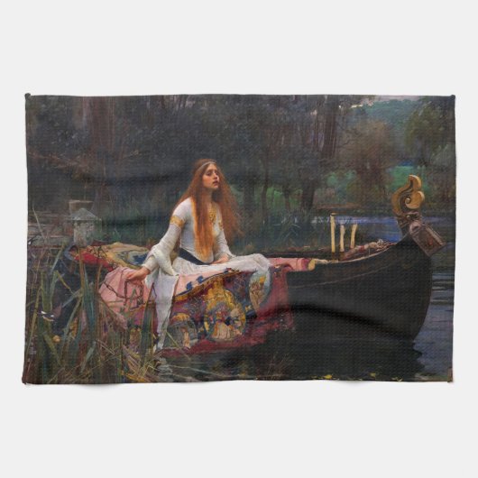 Die Dame von Shalott von John William Waterhouse Geschirrtuch (Horizontal)