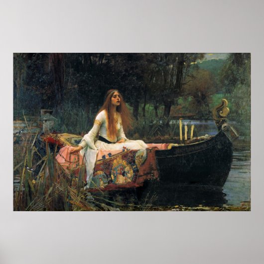 Die Dame von Shalott, von John William Waterhouse Poster (Vorne)