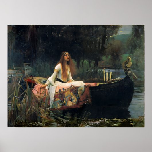 Die Dame von Shalott von John William Waterhouse Poster (Vorne)