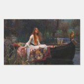 Die Dame von Shalott von John William Waterhouse Rechteckiger Aufkleber (Vorderseite)