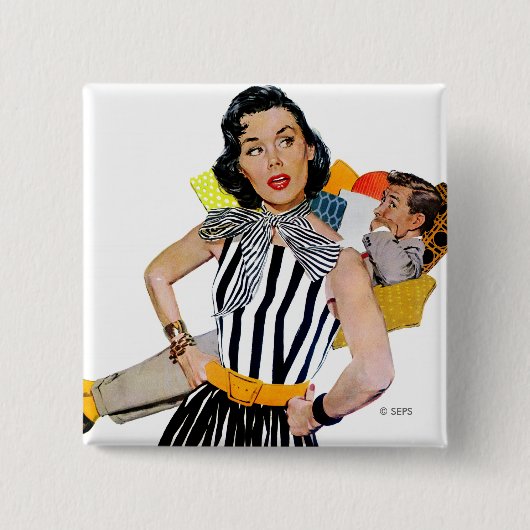 Die Dame wurde isoliert 2 Button (Vorderseite)