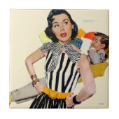 Die Dame wurde isoliert 2 Fliese (Vorderseite)