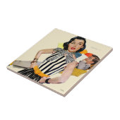 Die Dame wurde isoliert 2 Fliese (Seite)