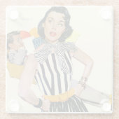 Die Dame wurde isoliert 2 Glasuntersetzer (Rückseite)